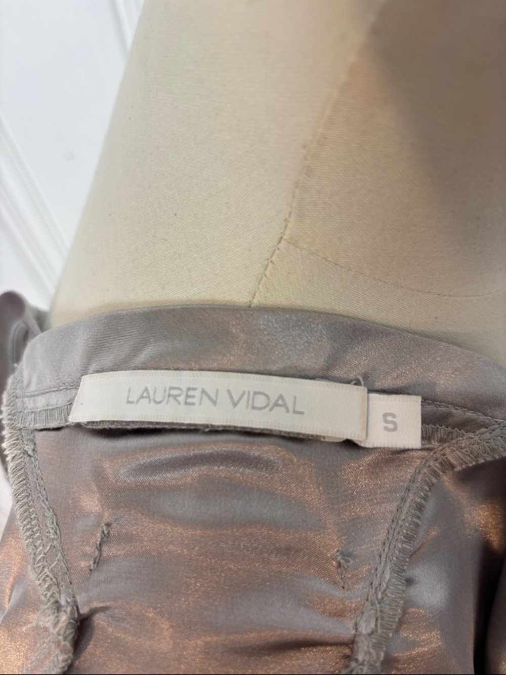 LAUREN VIDAL Designer Light Gray Layered Balloon Hem Dress - Size S - Picture 8 of 10